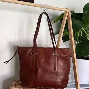 Fossil Leather Tote Bag